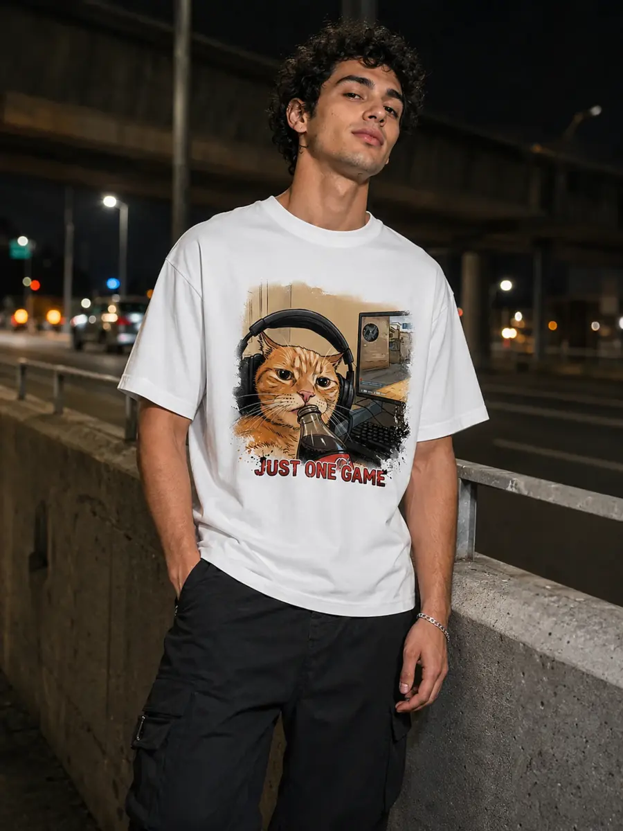 Just one game 260gsm premium combed cotton loose fit t shirt details 4.webp