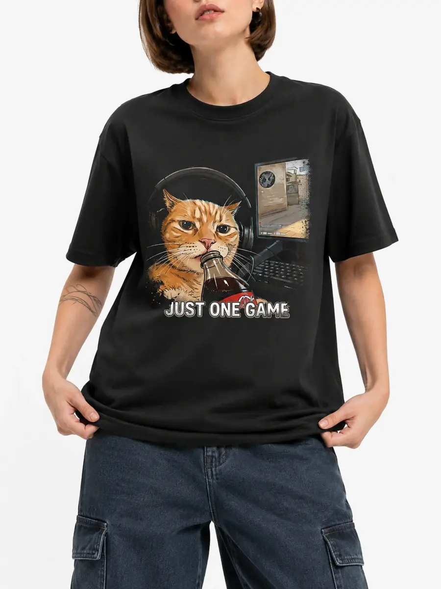 Just one game 260gsm premium combed cotton loose fit t shirt details 6.webp
