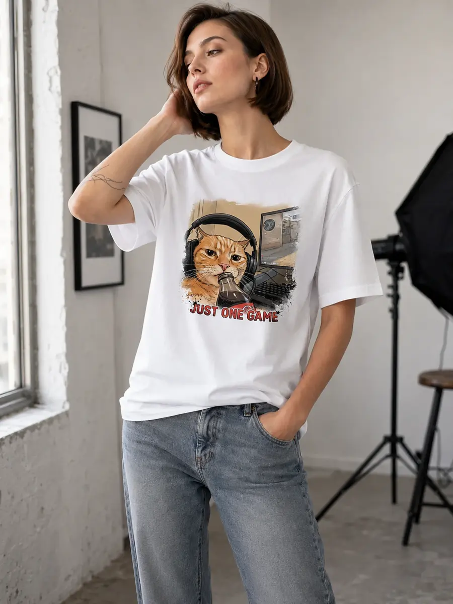 Just one game 260gsm premium combed cotton loose fit t shirt details 8.webp