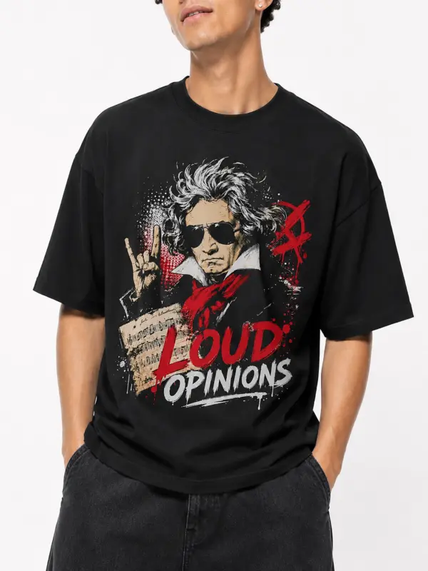 Loud opinions oversize tee details 2.webp