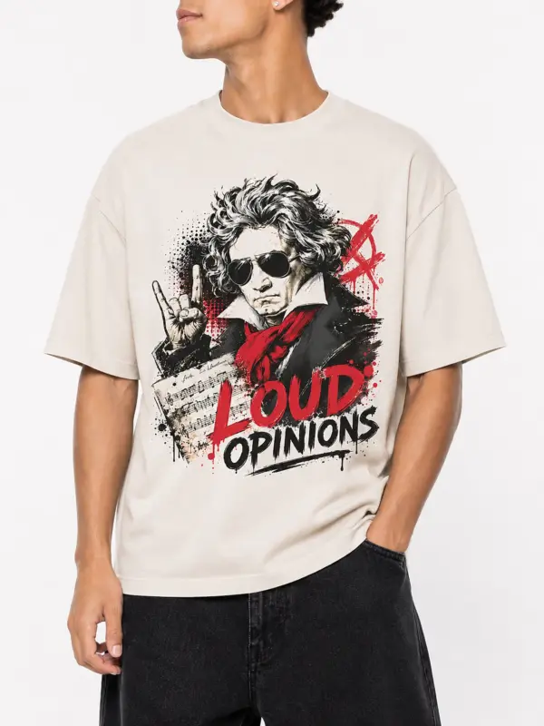 Loud opinions oversize tee details 3.webp