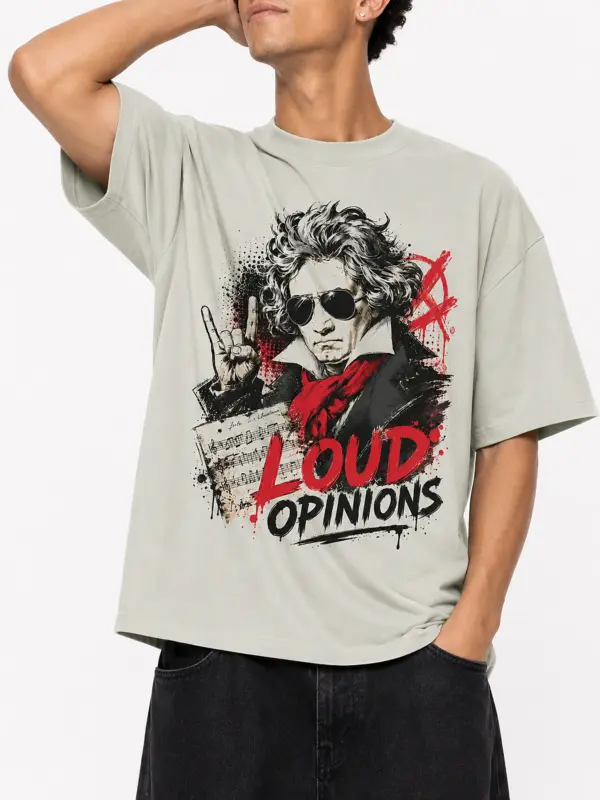 Loud opinions oversize tee details 4.webp