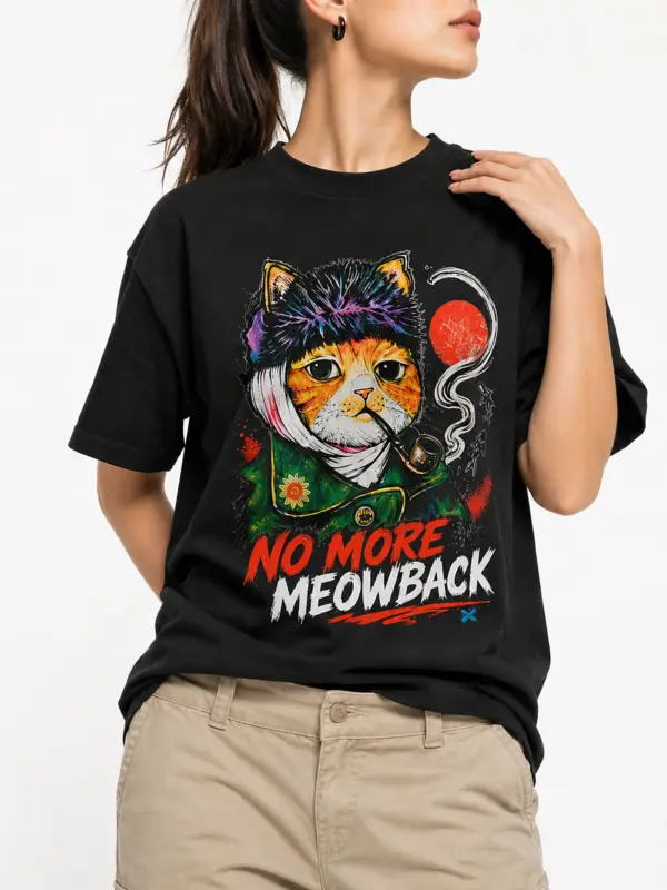 No more meowback oversize tee details 2.webp