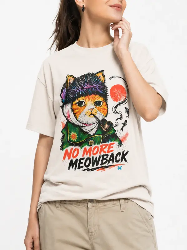 No more meowback oversize tee details 3.webp