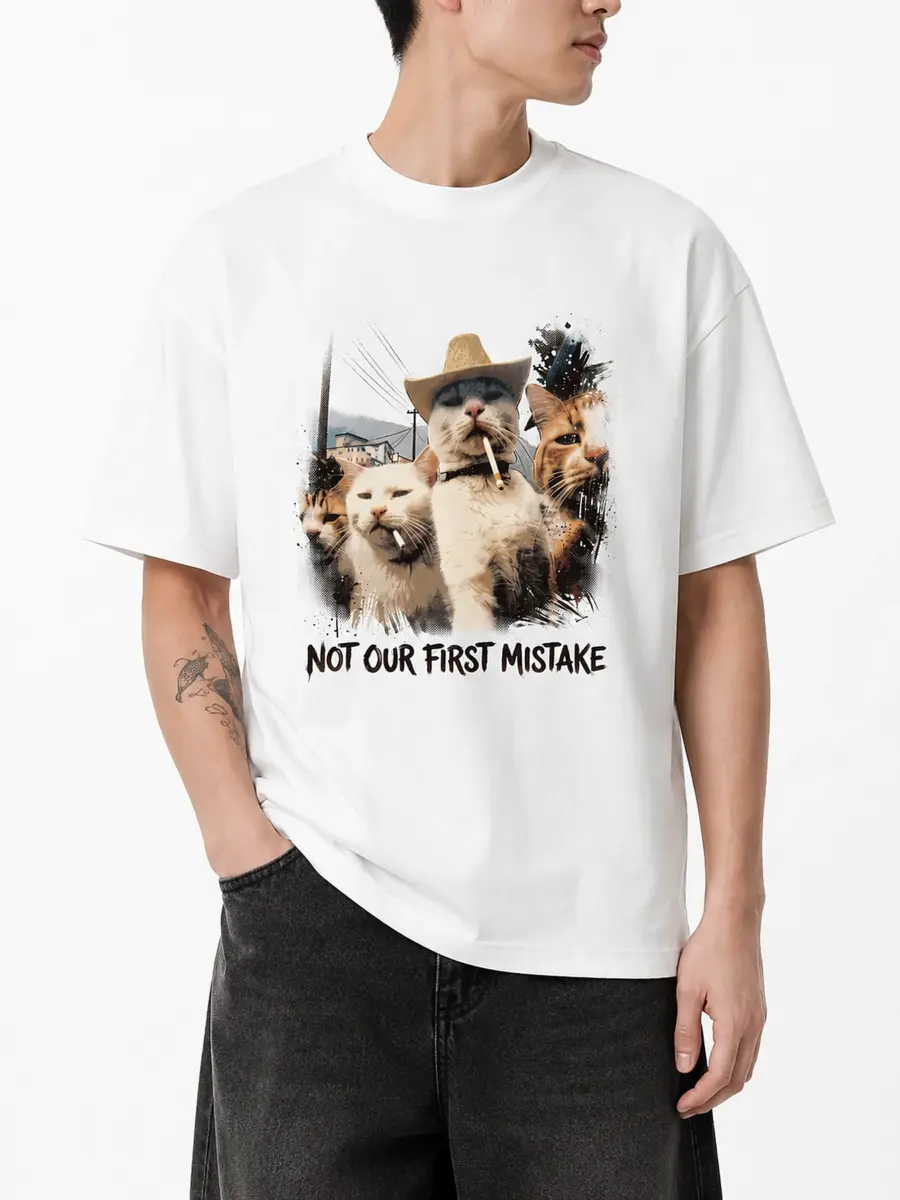 Not our first mistake loose fit 260gsm cotton t shirt details 5.webp