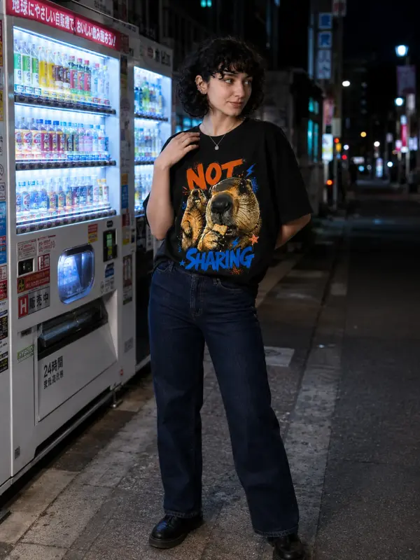 Not sharing oversize tee model 1.webp
