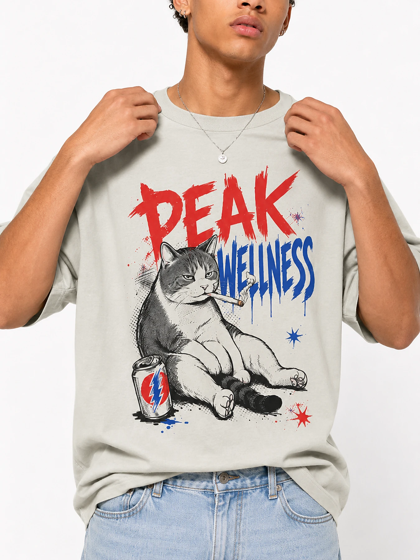 Peak wellness oversize tee details 4.webp