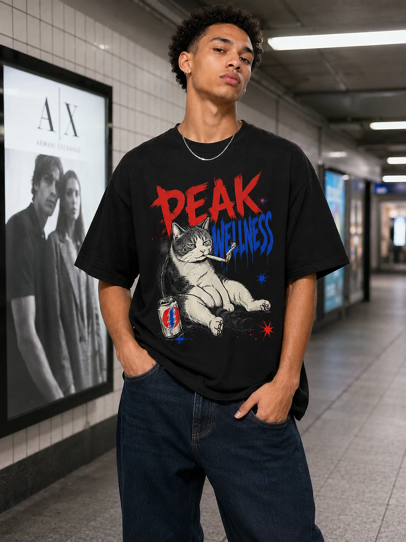 Peak wellness oversize tee model 1.webp
