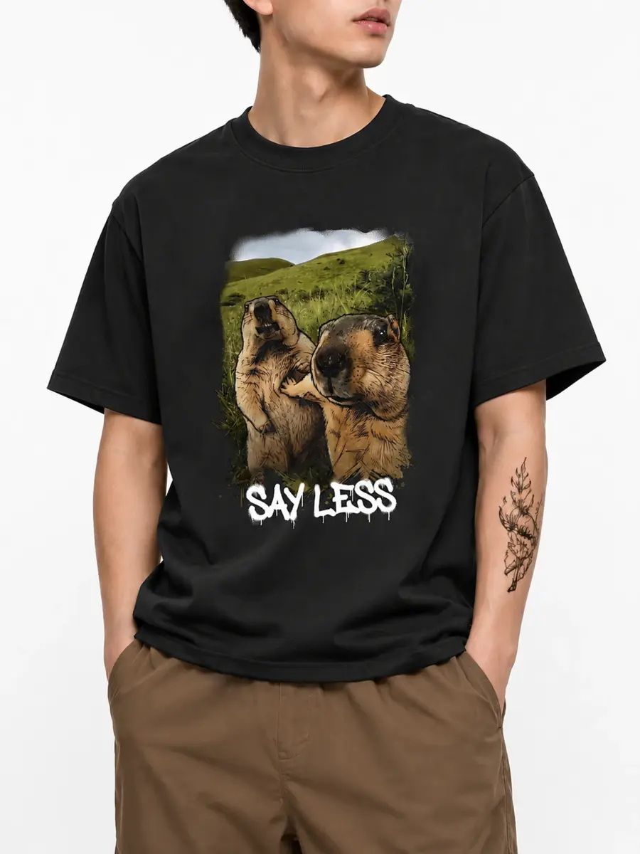 Say less 260gsm premium combed cotton loose fit streetwear t shirt details 6.webp