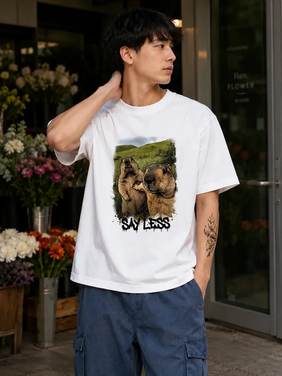 Say less 260gsm premium combed cotton loose fit streetwear t shirt details 8.webp
