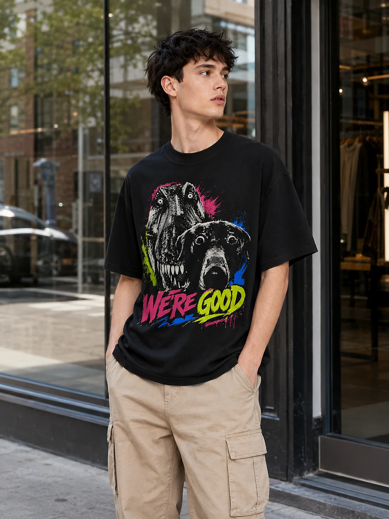 We are good oversize tee model 1.webp