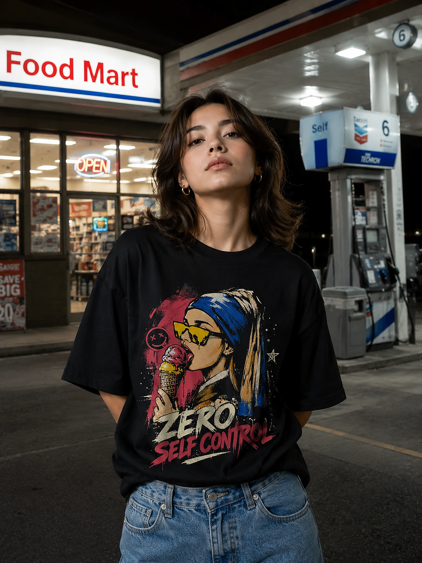 Zero self control oversize tee model 1.webp