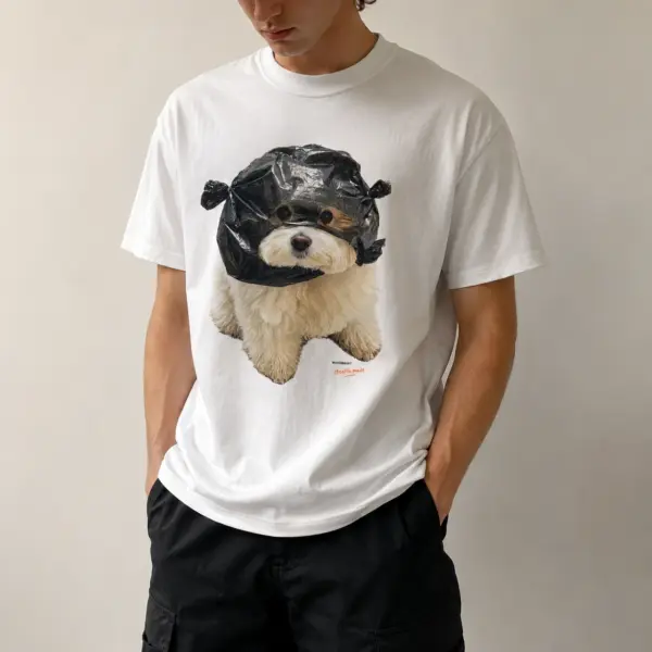 Foil hat dog graphic tee 1 foil20hat20dog model.webp