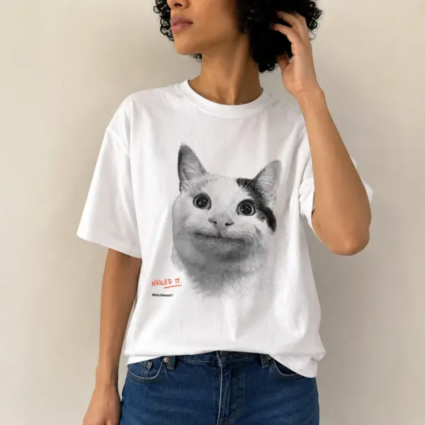 Nailed it cat graphic tee 1 nailed20it20cat model.webp
