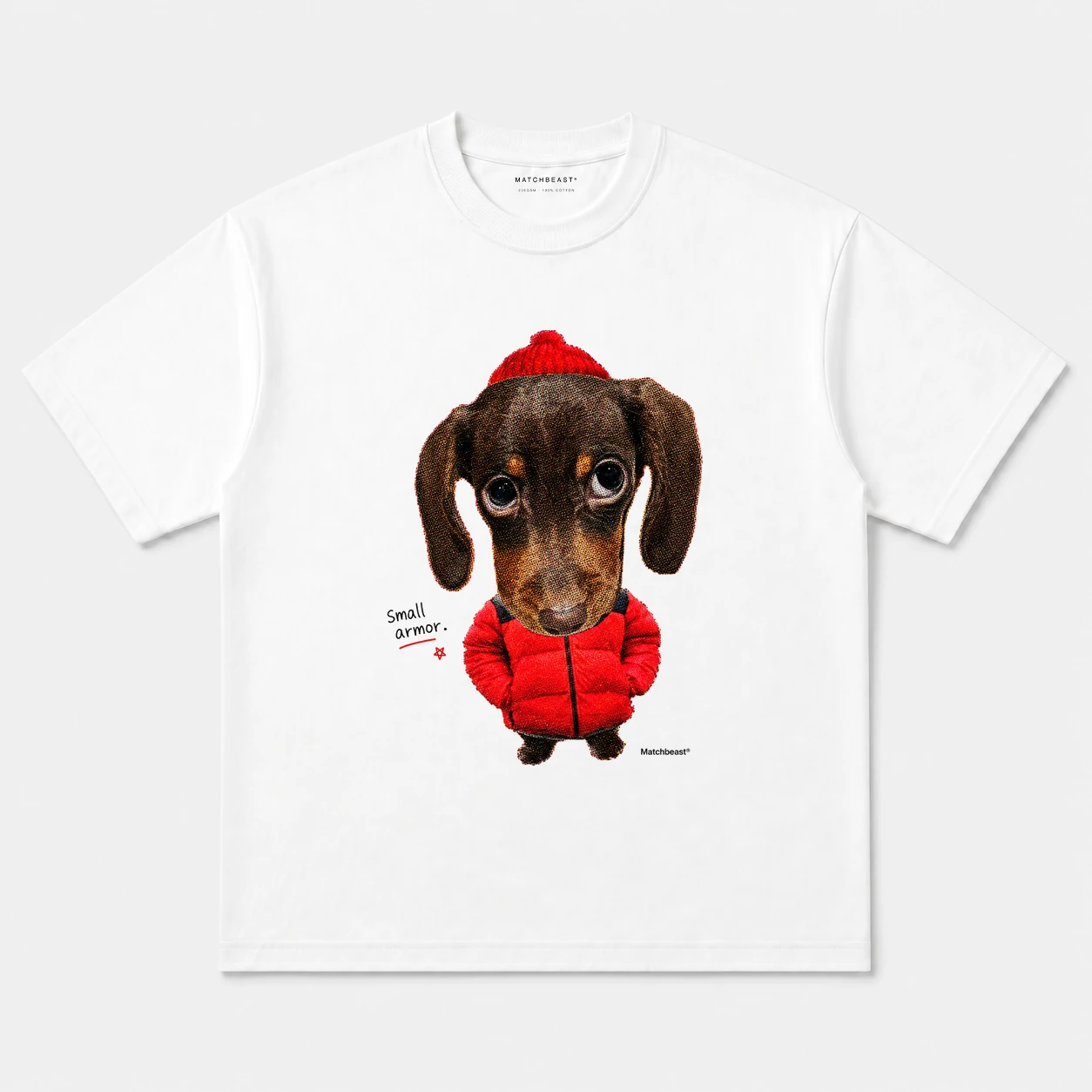 Small armor dog graphic tee 2 small20armor20dog white.webp