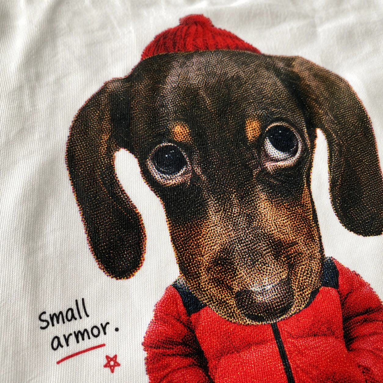 Small armor dog graphic tee 3 small20armor20dog print20detail.webp