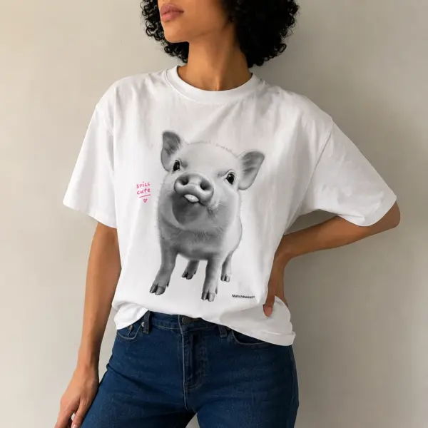 Still cute pig graphic tee 1 still20cute20pig model.webp