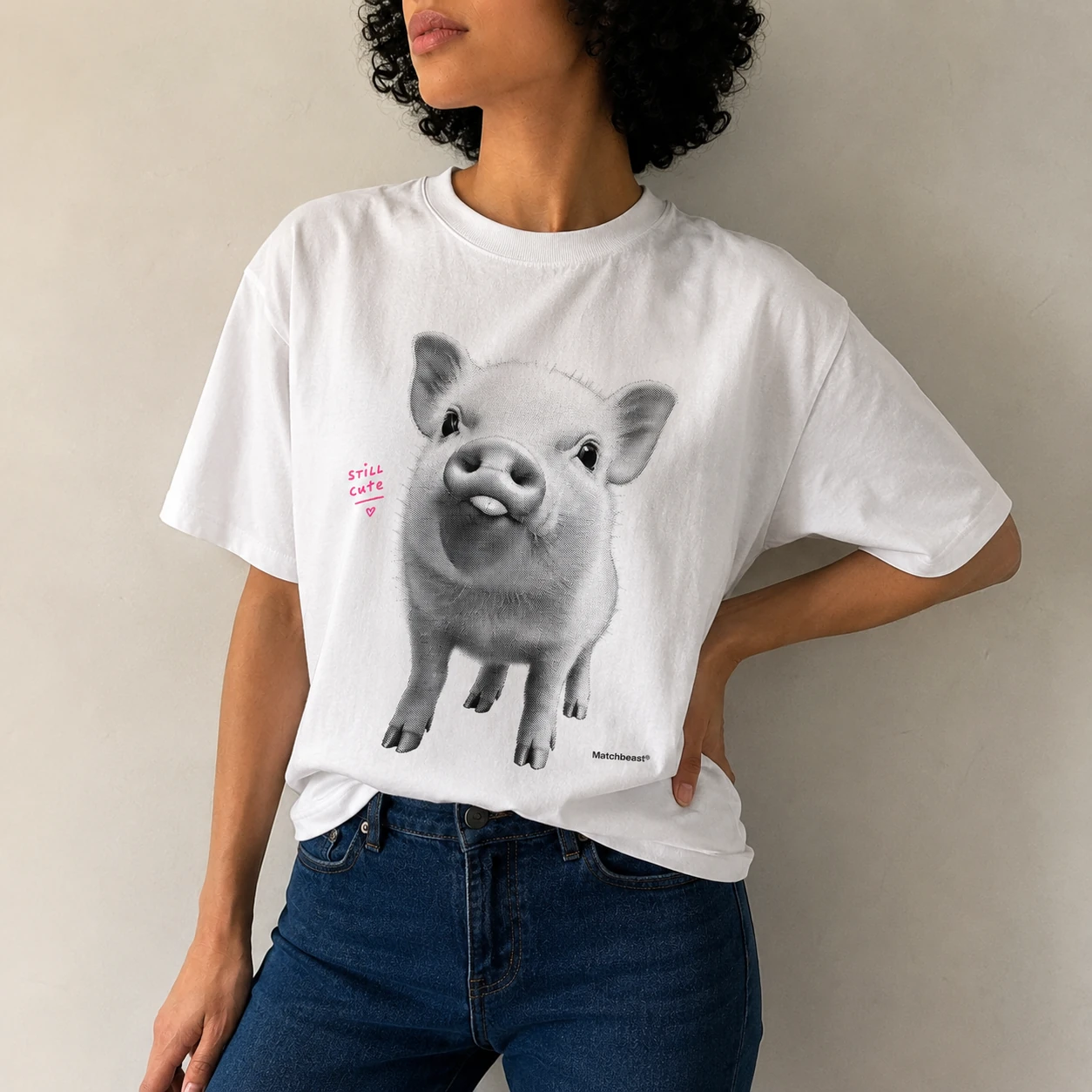 Still cute pig graphic tee 1 still20cute20pig model.webp