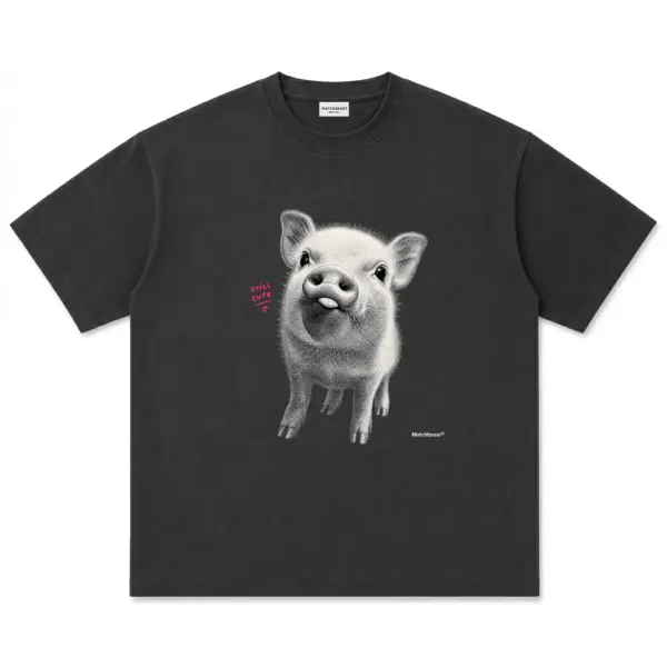 Still cute pig t shirt still20cute20pig black.webp