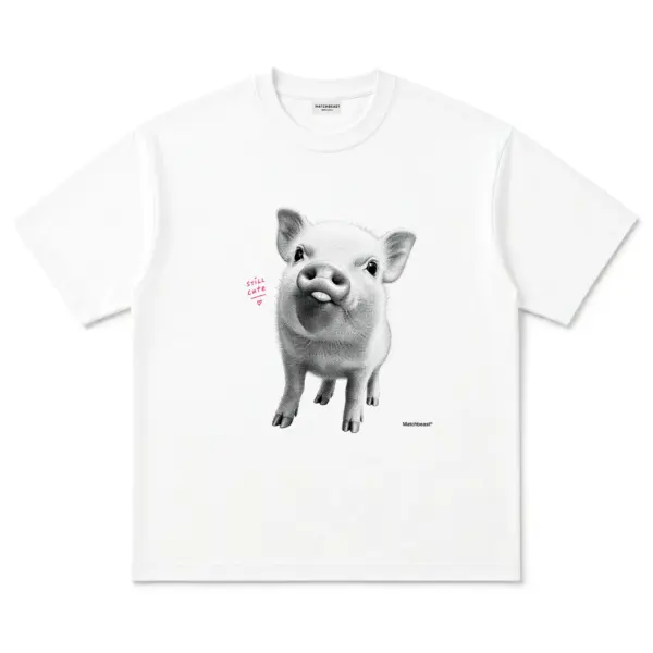 Still cute pig t shirt still20cute20pig white.webp