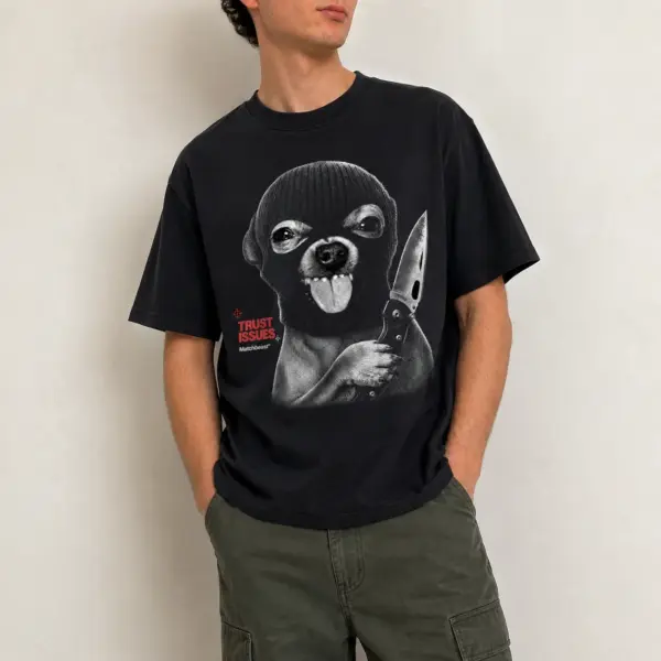 Trust issues bandit dog graphic tee 1 trust20issues20bandit20dog model.webp