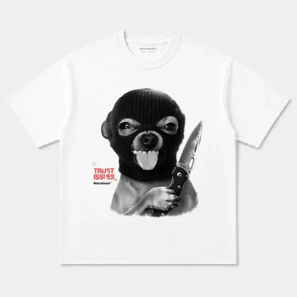 Trust issues bandit dog graphic tee 2 trust20issues20bandit20dog white.webp