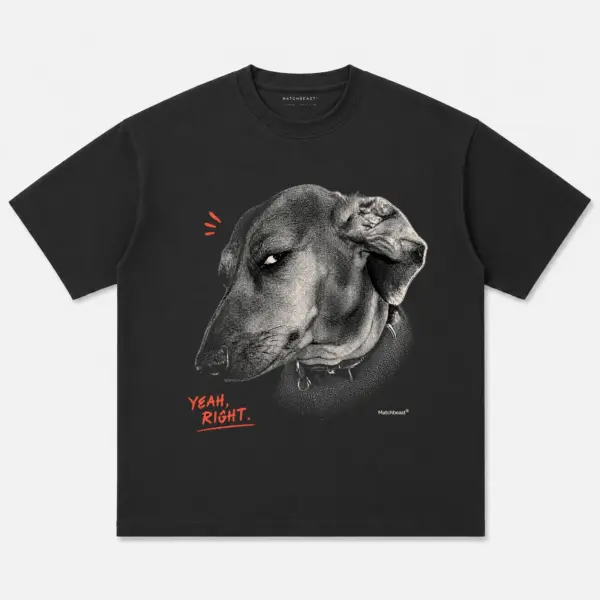 Yeah right dog graphic tee 2 yeah20right20dog black.webp