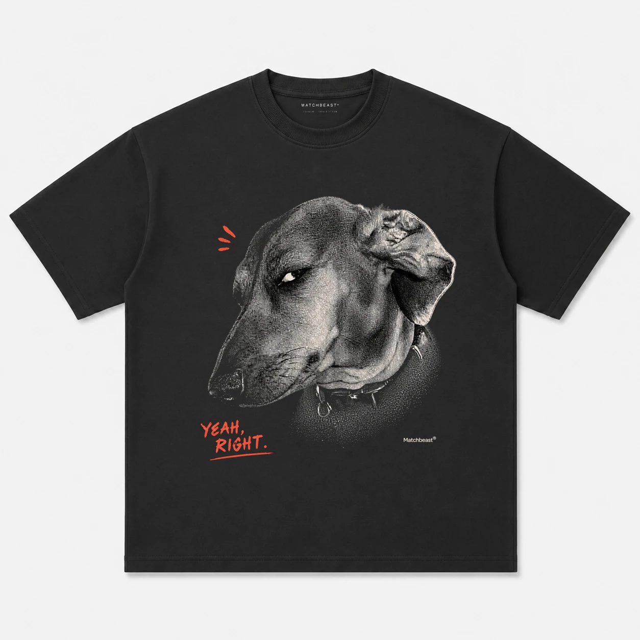 Yeah right dog graphic tee 2 yeah20right20dog black.webp
