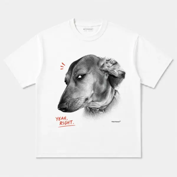 Yeah right dog graphic tee 4 yeah20right20dog white.webp