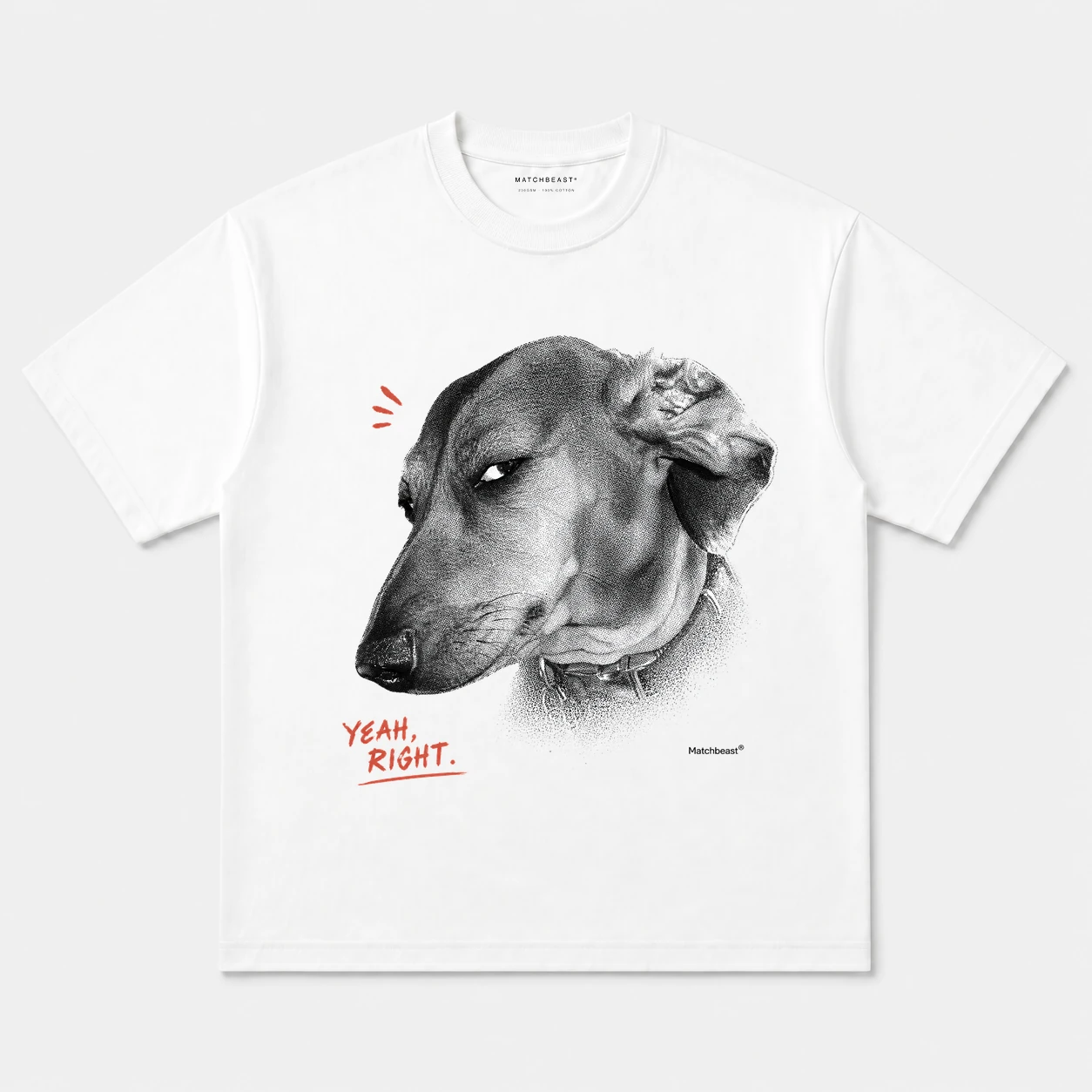 Yeah right dog graphic tee 4 yeah20right20dog white.webp