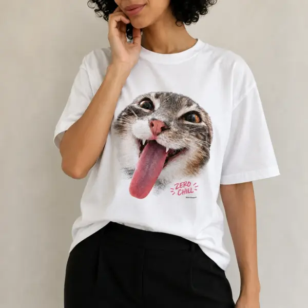 Zero chill cat graphic tee 1 zero20chill20cat model.webp