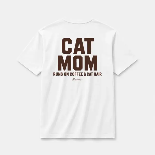 Cat mom runs on coffee cat hair white.webp