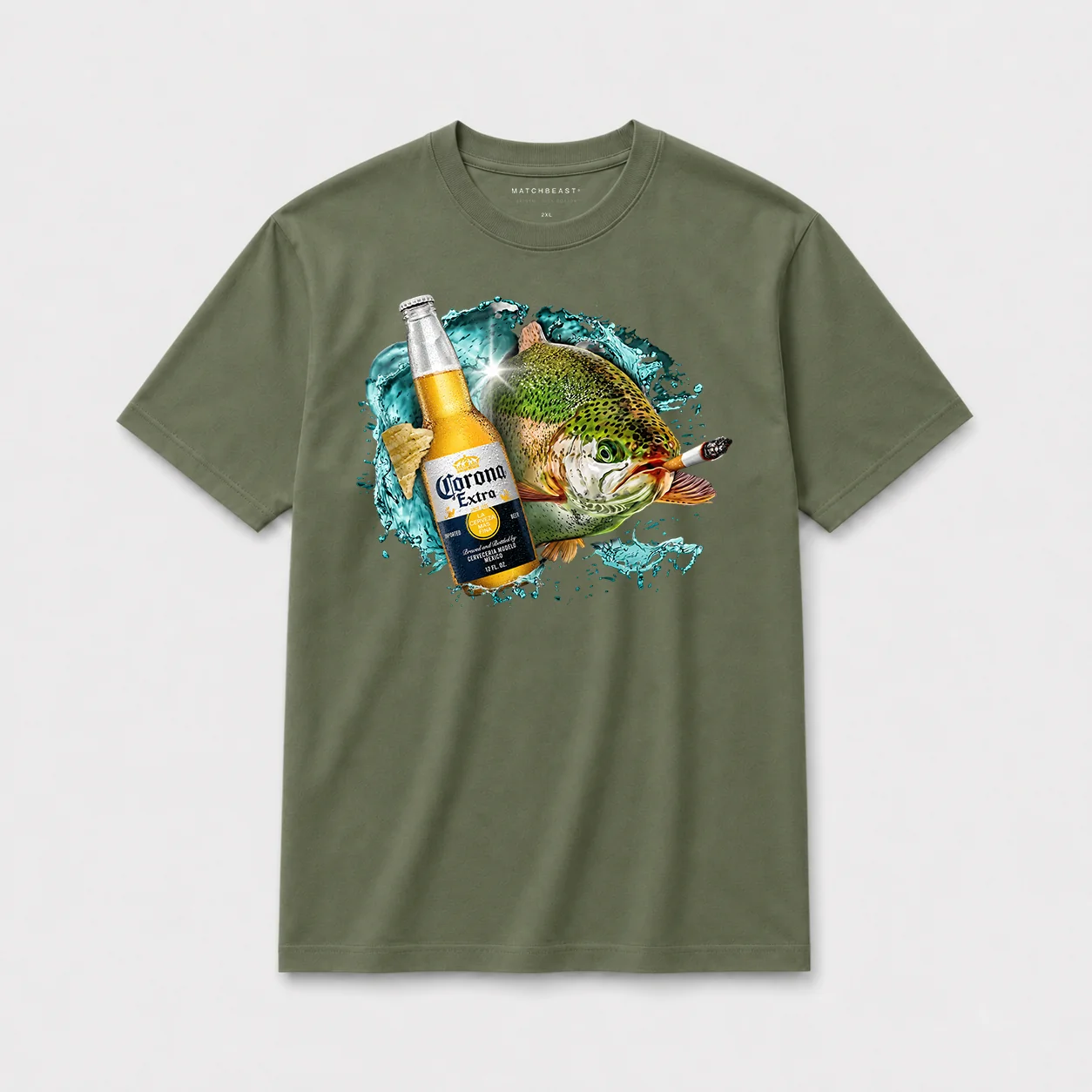 Cerveza rainbow trout t shirt gn