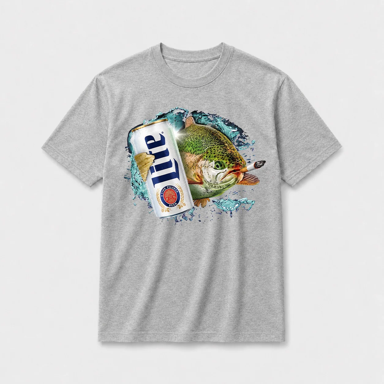 Cold lite trout t shirt gray