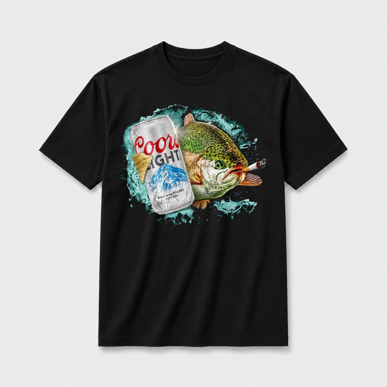 Cold one trout t shirt black