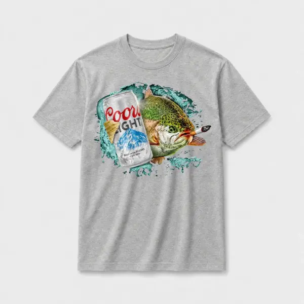 Cold one trout t shirt gray