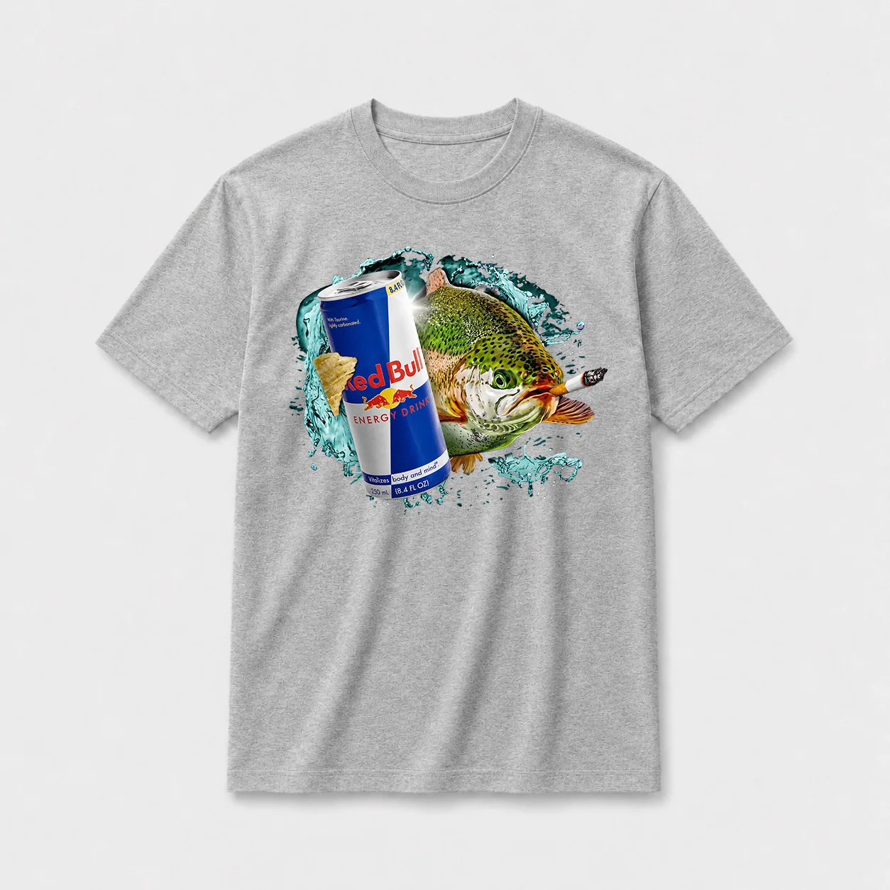 Energy rush trout t shirt gray