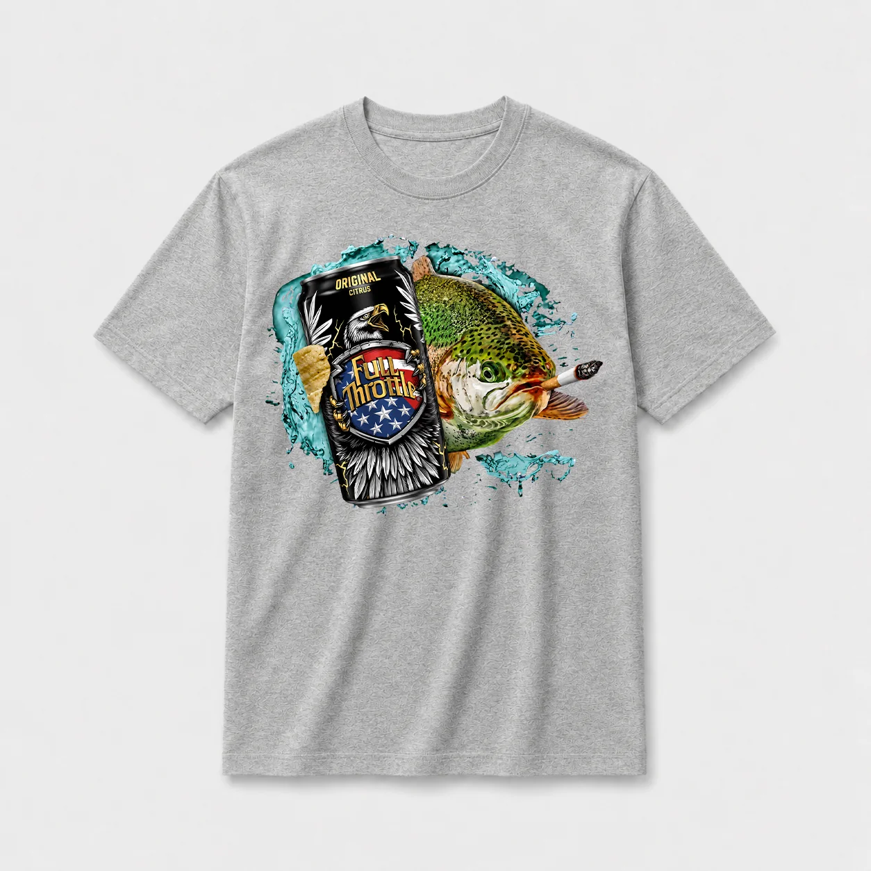 Full throttle rainbow trout gray