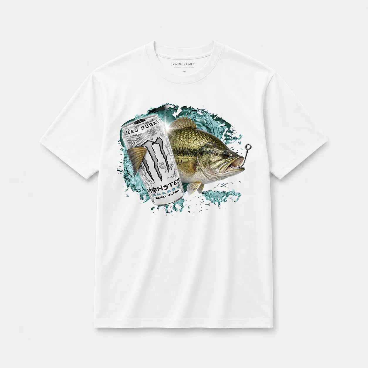 Zero sugar full send hooked bass t shirt w