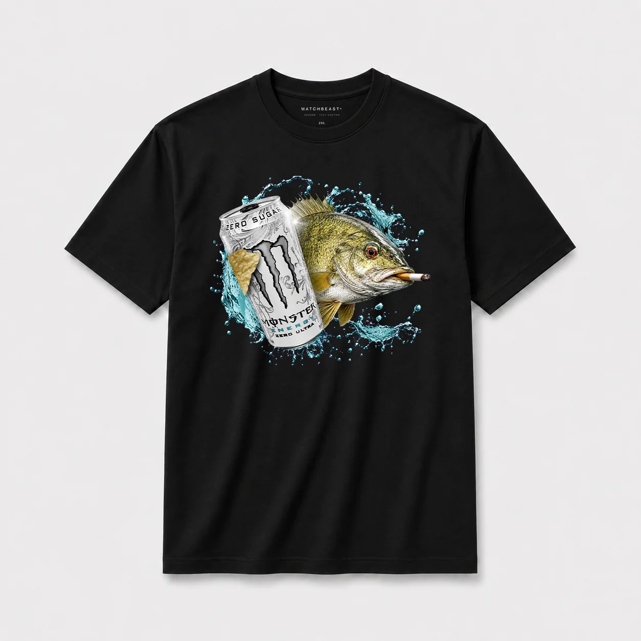 Zero sugar full send small mouth bass t shirt black