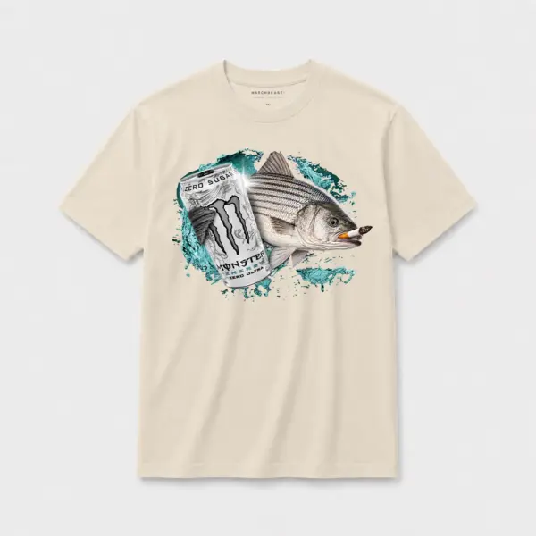Zero sugar full send striper t shirt sand