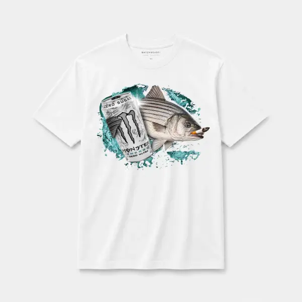 Zero sugar full send striper t shirt white
