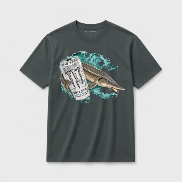 Zero sugar full send sturgeon t shirt d gy