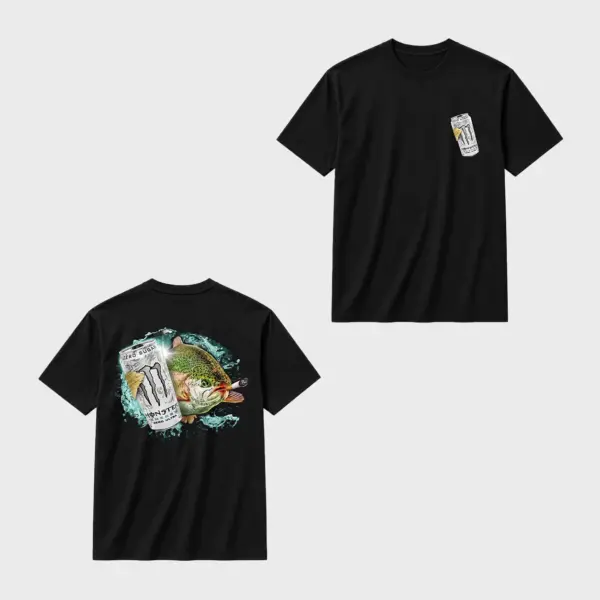 Zero sugar full send trout front & back t shirt black