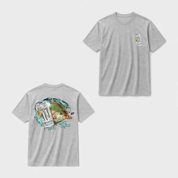 Zero sugar full send trout front & back t shirt gray