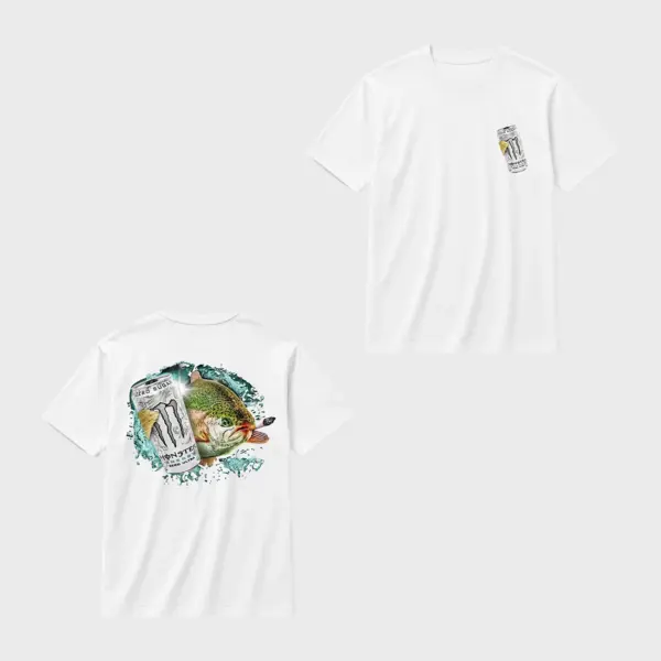 Zero sugar full send trout front & back t shirt white