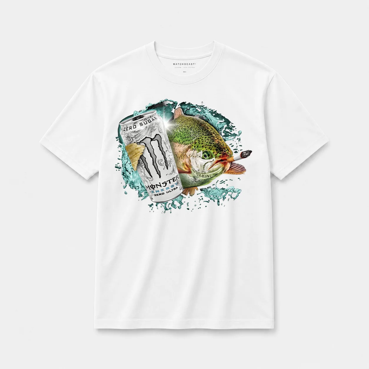 Zero sugar full send trout t shirt white