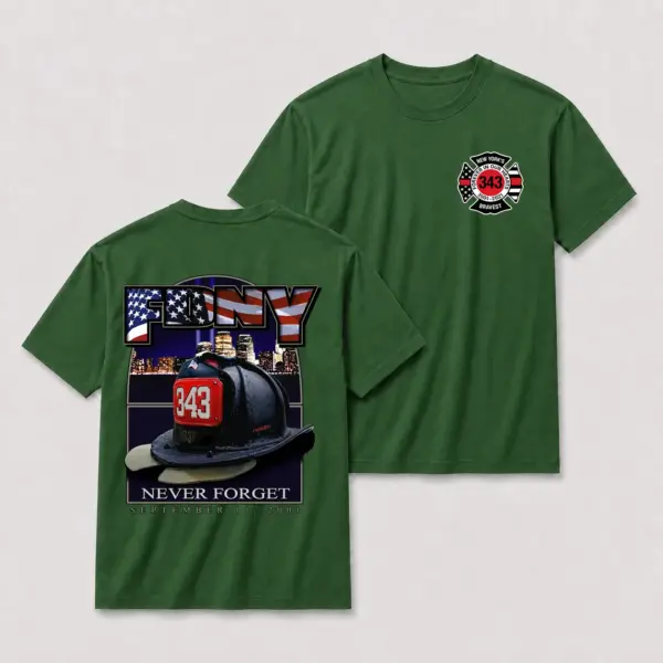 343 firefighter 911 memorial oversize tee green2034320firefighter2091120memorial20t shirt.webp