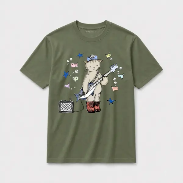 Bass cat t shirt olive20green2003.webp