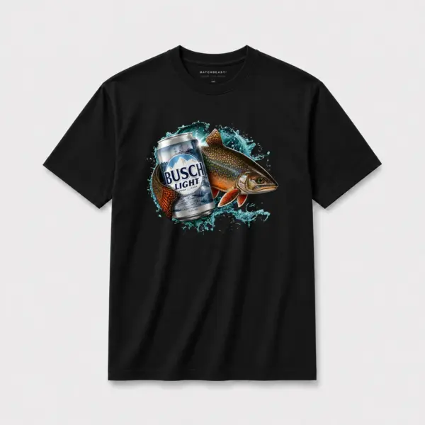 Brook trout busch light classic t shirt black20brook20trout20busch20light20classic.webp
